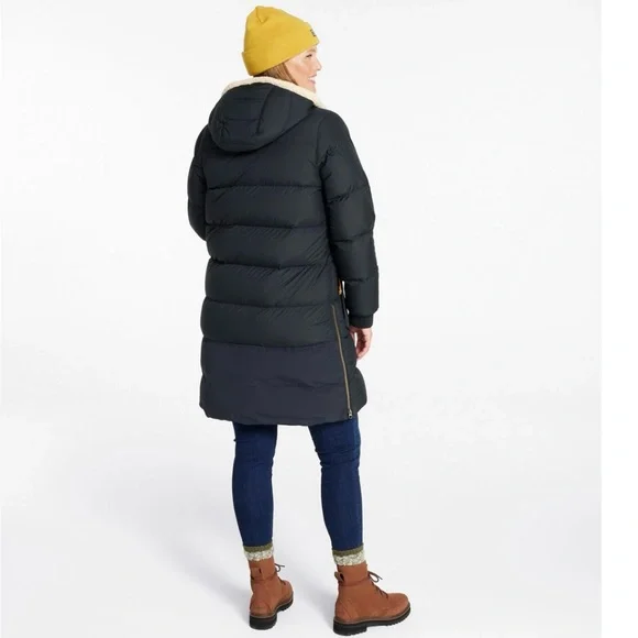 Women's Mountain Classic Down Coat, Sherpa-Lined Black Tan XL✨EUC - Picture 14 of 16